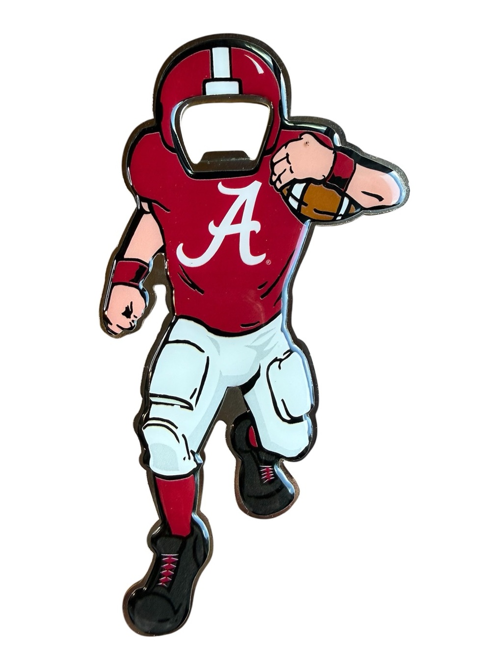 Alabama Crimson Tide Football Magnetic Bottle Opener - Crimson and White